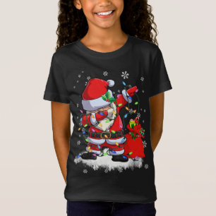 Dabbing Santa Christmas Tree Lights T-Shirt
