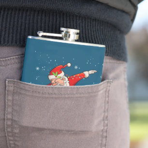 Dabbing Santa Claus Christmas Boys Men Funny Xmas Hip Flask