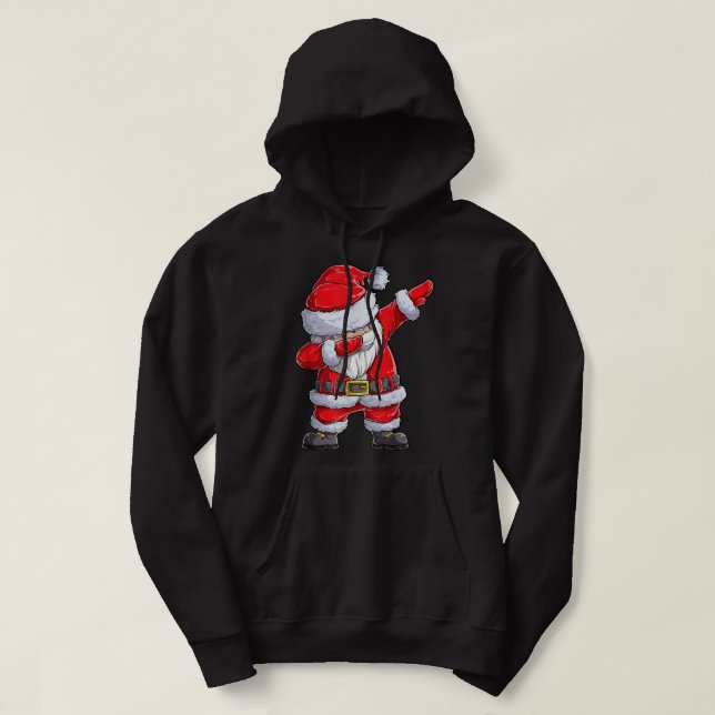 Dabbing Santa Claus Christmas Boys Men Funny Xmas  Hoodie (Design Front)