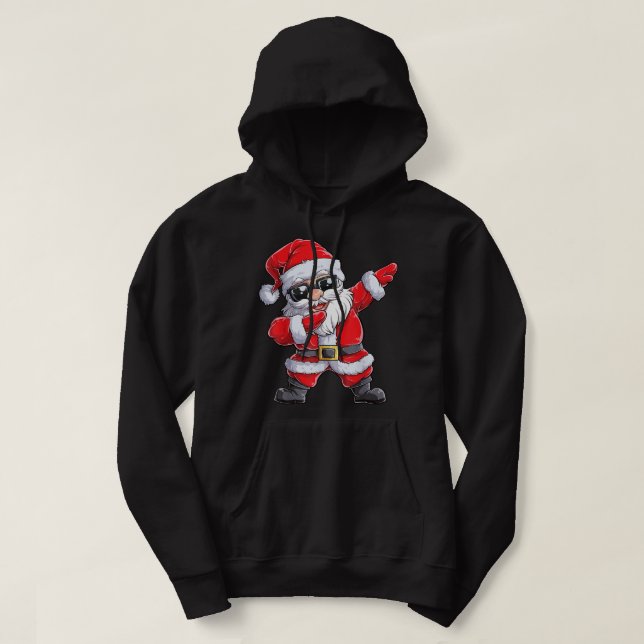Dabbing Santa Claus Christmas Boys Men Funny Xmas  Hoodie (Design Front)