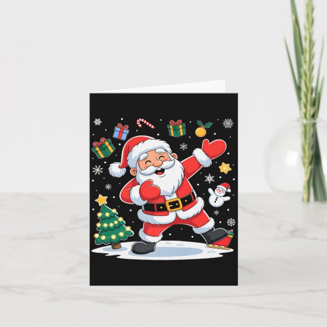 Dabbing Santa Claus Christmas Holiday Boys Kids Da Card (Front)