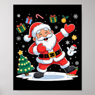 Dabbing Santa Claus Christmas Holiday Boys Kids Da Poster