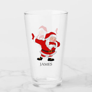 Dabbing Santa Claus Christmas Holiday Dab Name Glass
