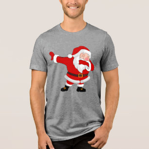 Dabbing Santa Claus Christmas Holiday Dab Tri-Blend Shirt