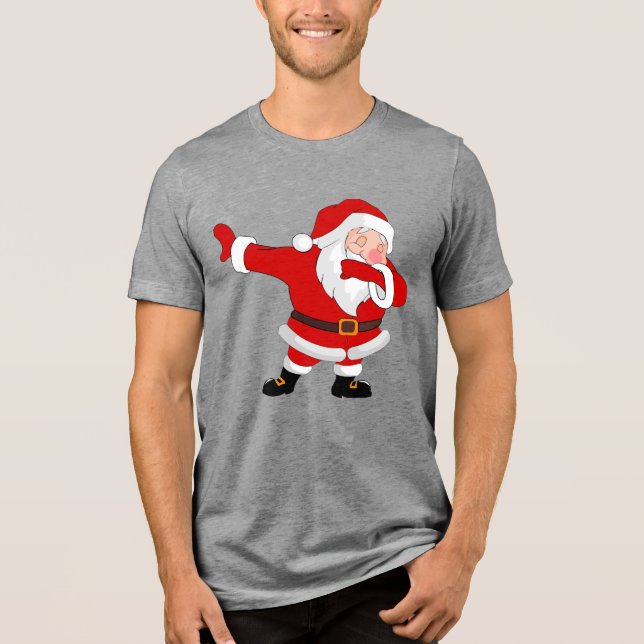 Dabbing Santa Claus Christmas Holiday Dab Tri-Blend Shirt (Front)