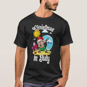 Dabbing Santa Claus Christmas In July Xmas Beach V T-Shirt