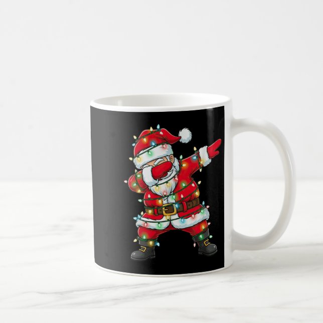 Dabbing Santa Claus Christmas Lights Xmas Dab Men  Coffee Mug (Right)