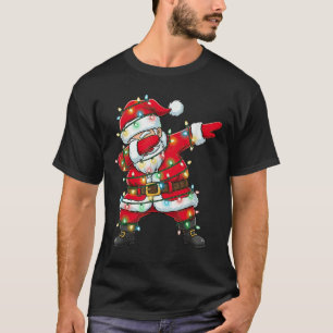 Dabbing Santa Claus Christmas Lights Xmas Dab Men T-Shirt