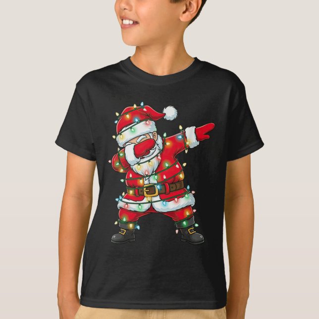 Dabbing Santa Claus Christmas Lights Xmas Dab Men  T-Shirt (Front)