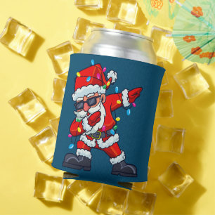 Dabbing Santa Claus Christmas Tree Lights Boys Kid Can Cooler