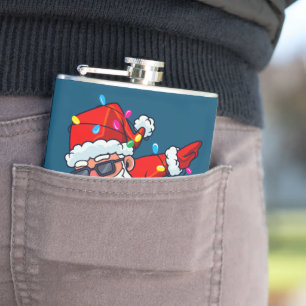 Dabbing Santa Claus Christmas Tree Lights Boys Kid Hip Flask
