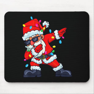 Dabbing Santa Claus Christmas Tree Lights Boys Kid Mouse Mat