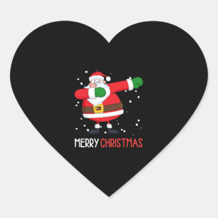 Dabbing Santa Claus Dab Dap Christmas Heart Sticker