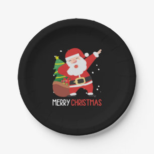 Dabbing Santa Claus Dab Dap Christmas Paper Plate