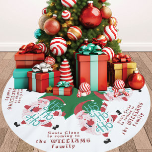 Dabbing Santa Claus Family Name Christmas Brushed Polyester Tree Skirt