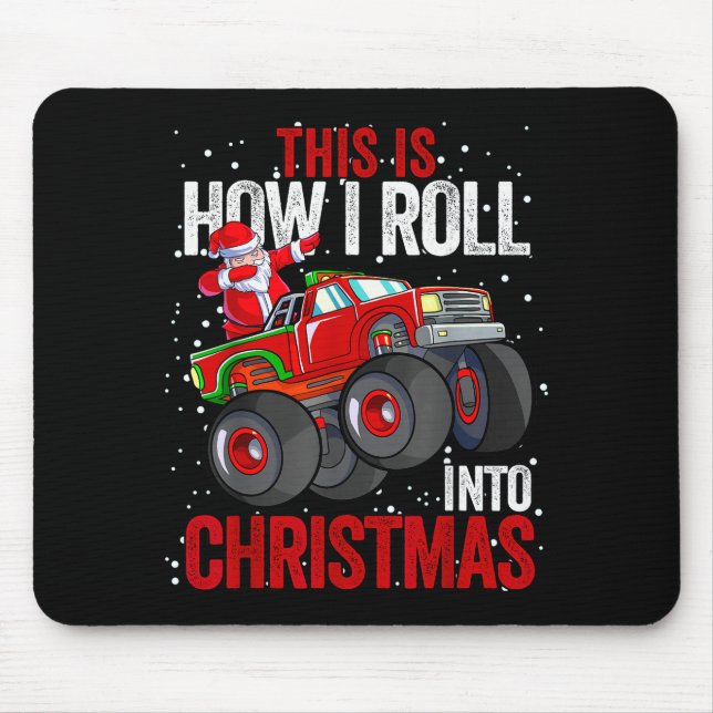 Dabbing Santa Claus Monster Truck Boys Christmas X Mouse Mat (Front)