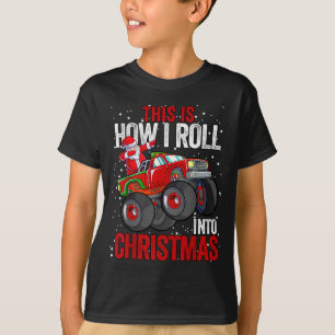 Dabbing Santa Claus Monster Truck Boys Christmas X T-Shirt