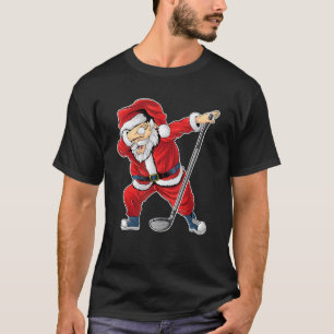 Dabbing Santa Claus Playing Golf Santa Golfing T-Shirt