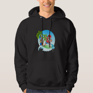 Dabbing Santa Claus Surfing Summer Christmas In Ju Hoodie