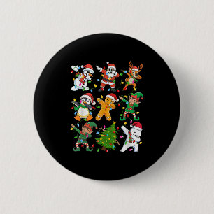 Dabbing Santa Elf Friends Boys Girls Xmas Pjs Cost 6 Cm Round Badge