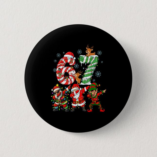 Dabbing Santa Elf Friends Christmas Boys Girls Men 6 Cm Round Badge (Front)