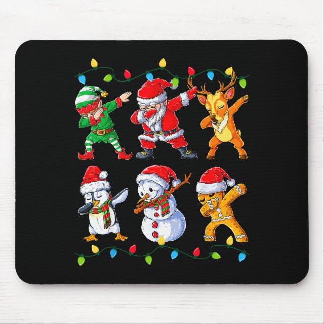 Dabbing Santa Elf Friends Christmas Boys Girls Men Mouse Mat (Front)