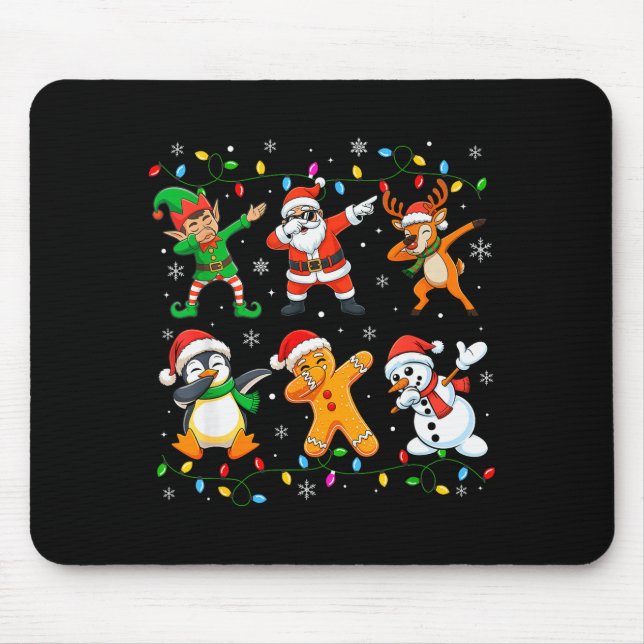 Dabbing Santa Elf Friends Christmas Boys Girls Men Mouse Mat (Front)