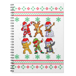 Dabbing Santa Elf Friends Christmas Boys Girls Men Notebook