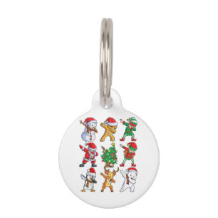 Dabbing Santa Elf Friends Christmas Boys Girls Men Pet Tag