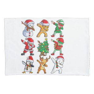 Dabbing Santa Elf Friends Christmas Boys Girls Men Pillowcase