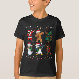 Dabbing Santa Elf Friends Christmas Boys Girls Men T-Shirt