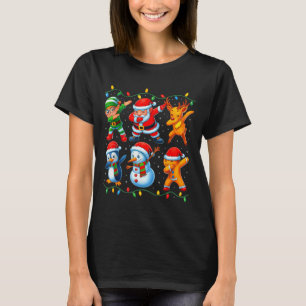 Dabbing Santa Elf Friends Christmas Boys Girls Men T-Shirt