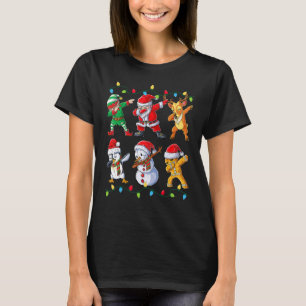 Dabbing Santa Elf Friends Christmas Boys Girls Men T-Shirt