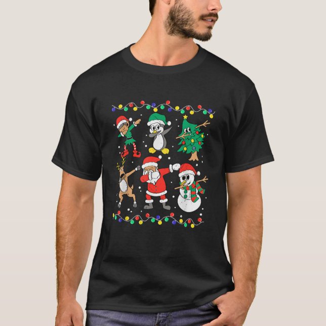 Dabbing Santa Elf Friends Christmas Dab Boys Boys  T-Shirt (Front)