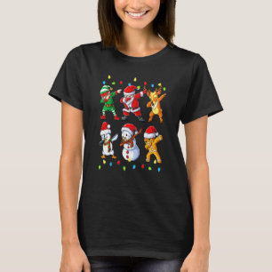 Dabbing Santa Elf Friends Christmas Family Costume T-Shirt