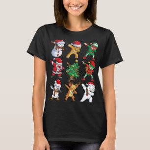 Dabbing Santa Elf Friends Christmas T-Shirt