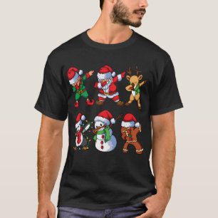 Dabbing santa elf friends christmas T-Shirt