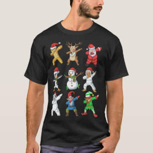 Dabbing Santa Elf Friends Christmas T-Shirt