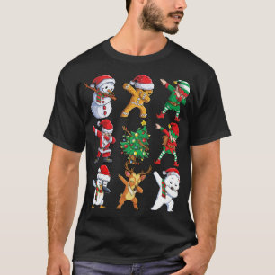 Dabbing Santa Elf Friends Christmas T-Shirt