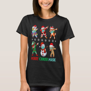 Dabbing Santa Elf Friends Merry Christ mask Kids B T-Shirt