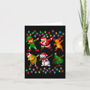 Dabbing Santa Elf Friendship Christmas Boys Kids X Card