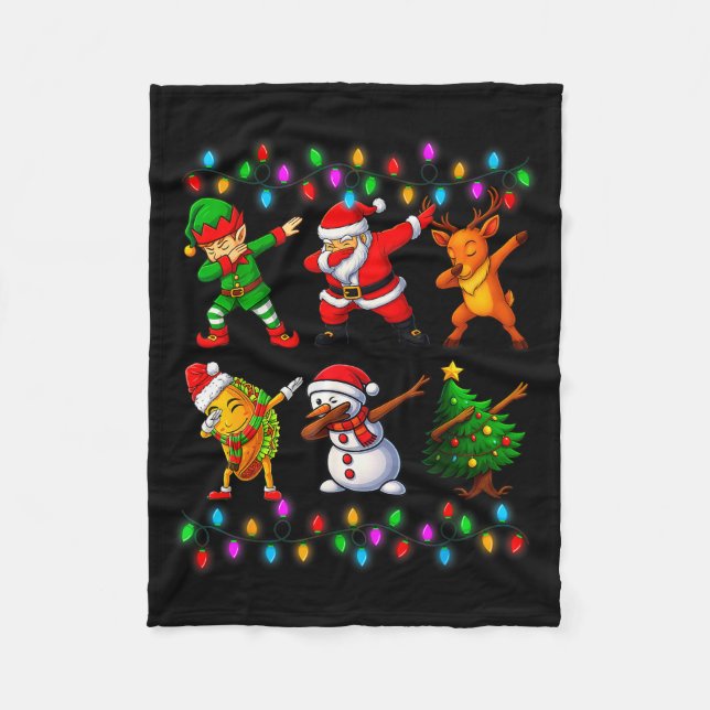 Dabbing Santa Elf Friendship Christmas Boys Kids X Fleece Blanket (Front)