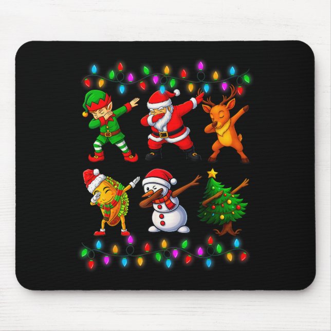 Dabbing Santa Elf Friendship Christmas Boys Kids X Mouse Mat (Front)