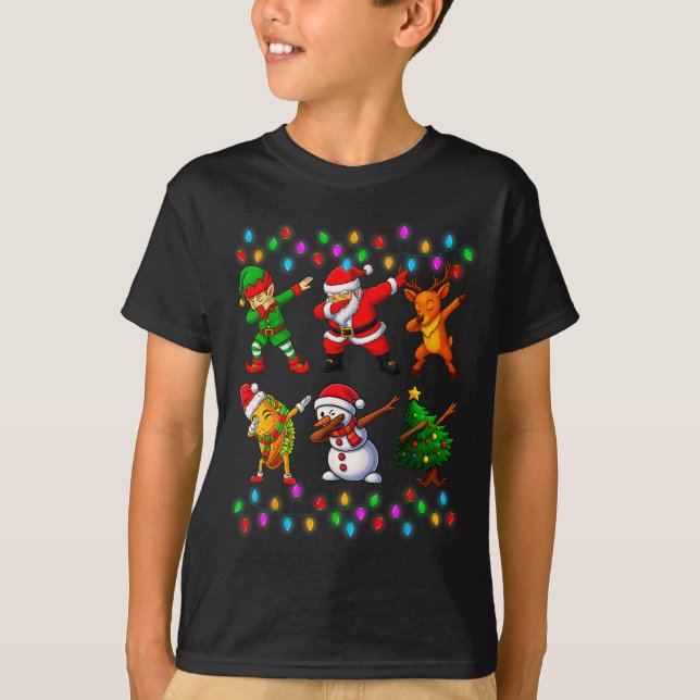 Dabbing Santa Elf Friendship Christmas Boys Kids X T-Shirt (Front)