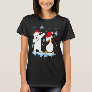 Dabbing Santa Elf Graphic Polarbear and Penguin Da T-Shirt