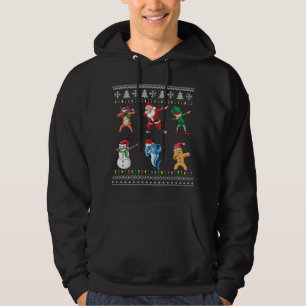 Dabbing Santa Elf Shark Friends Christmas Hoodie