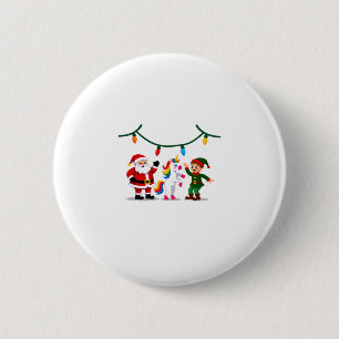 Dabbing Santa Elf Unicorn Christmas Kids Boys Men  6 Cm Round Badge
