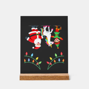 Dabbing Santa Elf Unicorn Christmas Kids Boys Men Acrylic Sign