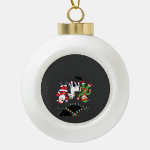 Dabbing Santa Elf Unicorn Christmas Kids Boys Men Ceramic Ball Christmas Ornament