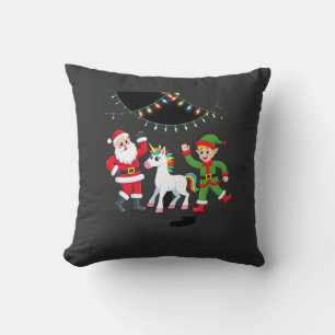 Dabbing Santa Elf Unicorn Christmas Kids Boys Men Cushion